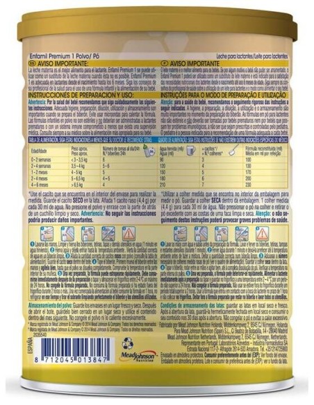 Enfamil Premium Complete 0 - 6 Meses 800 Gr
