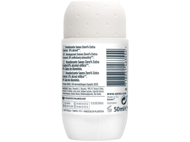 Sanex Zero Extra Control Desodorante Roll-On 50Ml