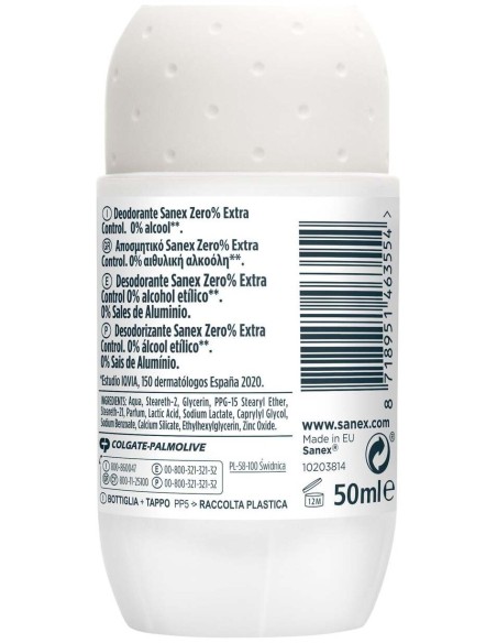Sanex Zero Extra Control Desodorante Roll-On 50Ml