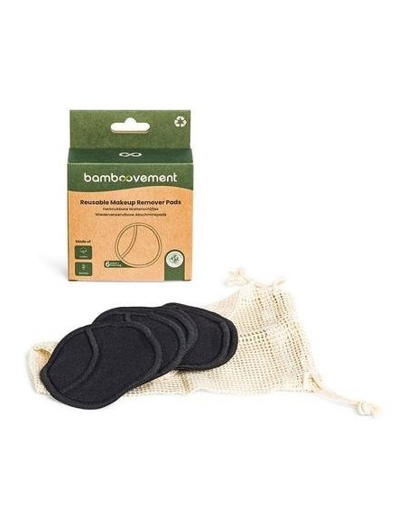 Discos Desmaquillantes Bambu Algodon Negro 6Uds.