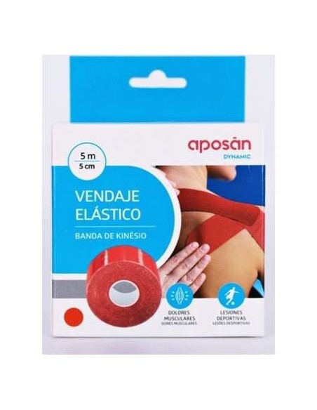 Aposán Dynamic Vendaje Elástico Rojo 5 Cm X 5 M, 1 Unidad