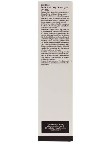 Klairs Gentle Black Aceite Limpiador Profundo 150Ml