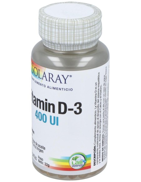 Solaray Vitamina D3 400Ui 120Caps