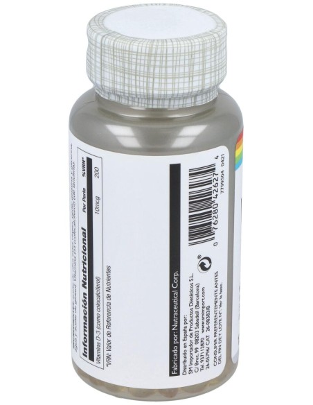 Solaray Vitamina D3 400Ui 120Caps
