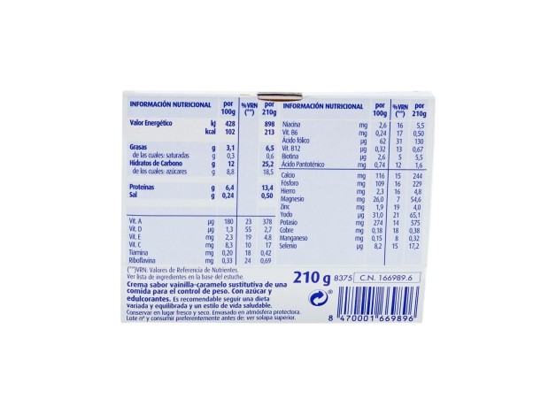 biManán Sustitutiva Copa Vainilla-Caramelo 210Gr.