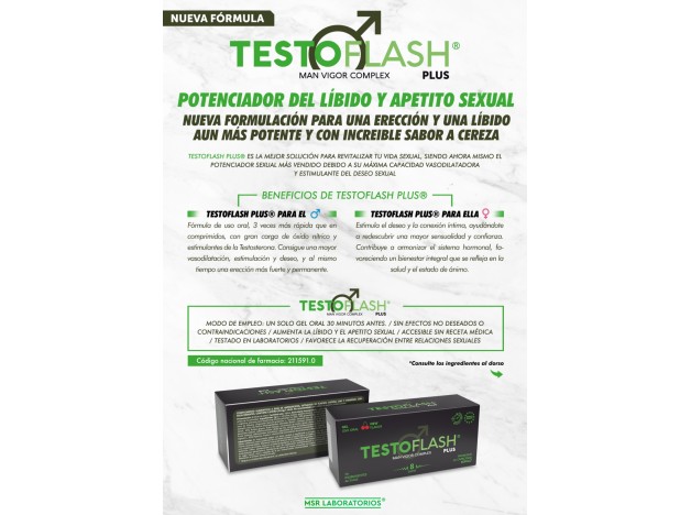 Testoflash Plus 8 Shots Sabor Cereza