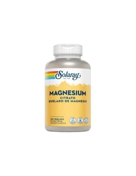Solaray Magnesium Citrato Quelado De Magnesio 180Caps