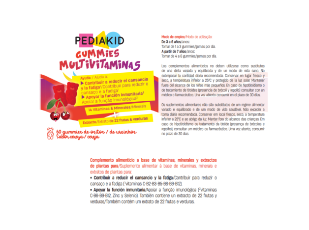 Pediakid Gominolas Multivitaminas 60 gummies