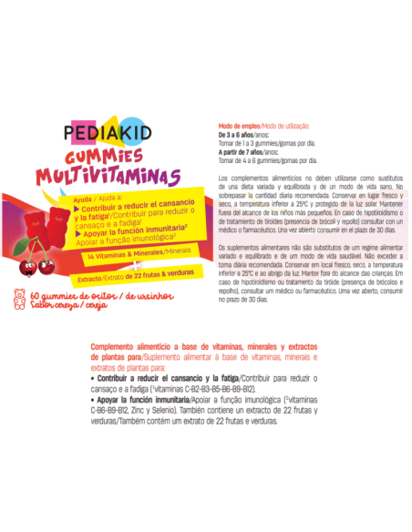 Pediakid Gominolas Multivitaminas 60 gummies