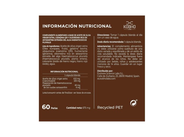 Kobho Astaxantina + Coq10 60 Perlas