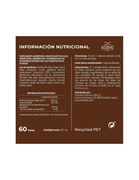 Kobho Astaxantina + Coq10 60 Perlas