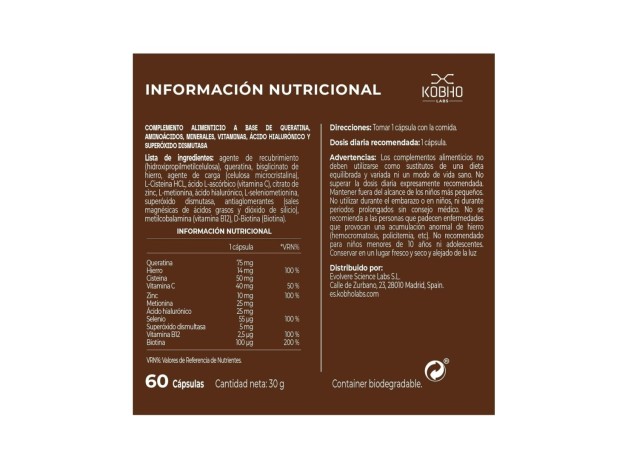 Kobho Hair & Nail Booster 60 Cápsulas