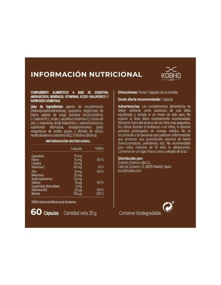 Kobho Hair & Nail Booster 60 Cápsulas