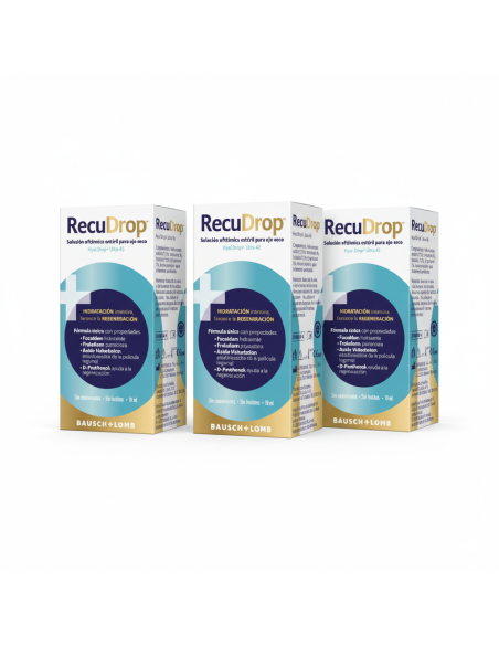 Recudrop Solución Oftálmica para Ojo Seco 3 Envases 10 ml ¡Triplo!