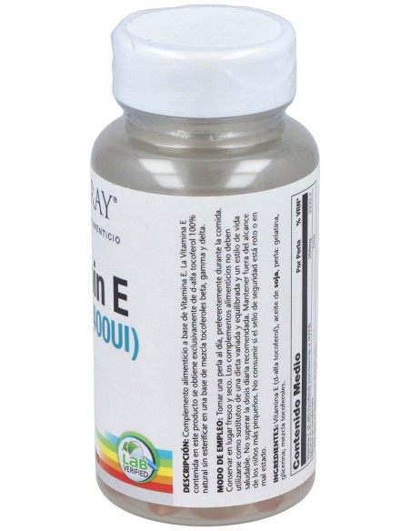 Vit. E (100% D-Alfa Tocoferoles) 50Perlas