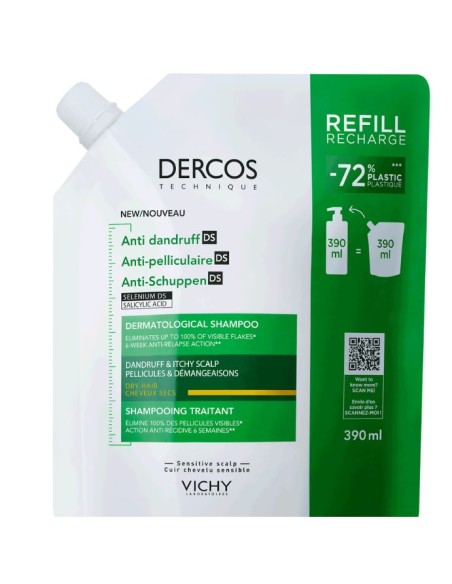 Vichy Dercos Technique Anticaspa Seca Ds Champú Cabello Seco Eco-Recarga 390Ml
