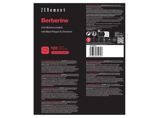 Zenement Berberina 500 mg 120 Cápsulas