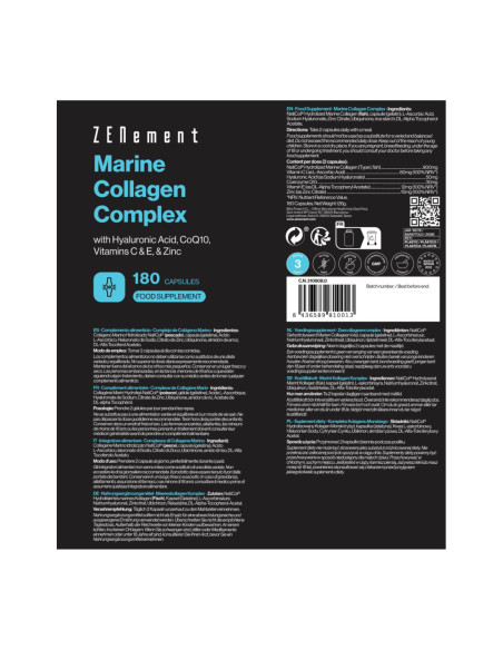 Zenement Complejo De Colágeno Marino 180 Cápsulas