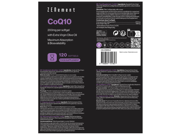 Zenement CoQ10 120 Cápsulas Blandas