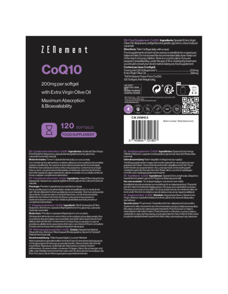 Zenement CoQ10 120 Cápsulas Blandas
