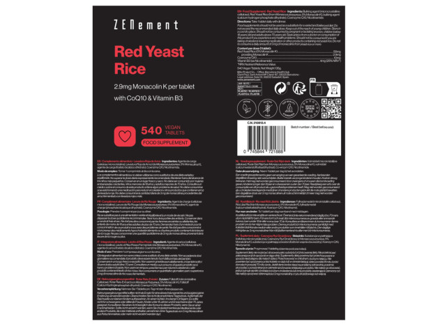 Zenement Levadura Roja De Arroz 540 Comprimidos
