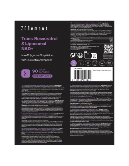 Zenement Trans-Resveratrol 90 Cápsulas