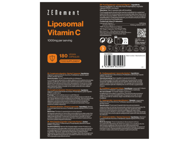Zenement Vitamina C Liposomal 1000 Mg 180 Vcaps