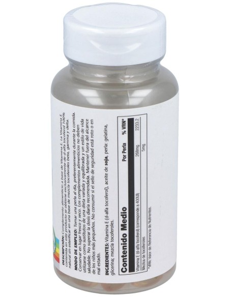 Vit. E (100% D-Alfa Tocoferoles) 50Perlas