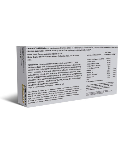 Energisil Duramax 30 Cápsulas