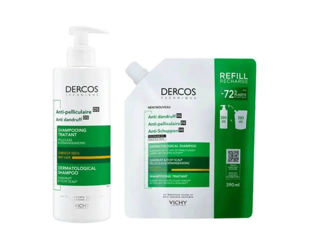 Vichy Dercos Champú Caspa Seca 390 ml + Refill...