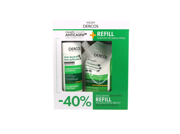 Vichy Dercos Champú Caspa Seca 390 ml + Refill...
