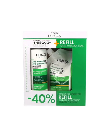 Vichy Dercos Champú Caspa Seca 390 ml + Refill 390ml