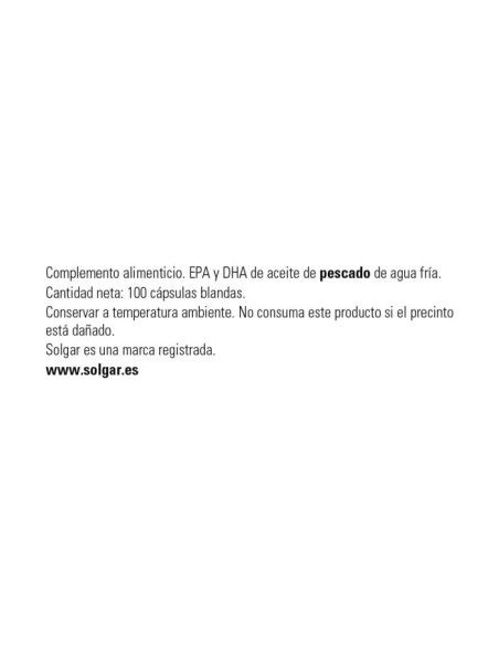 Solgar Omega 3 Triple Concentración Fish Oil 3x100 Cápsulas ¡Triplo!