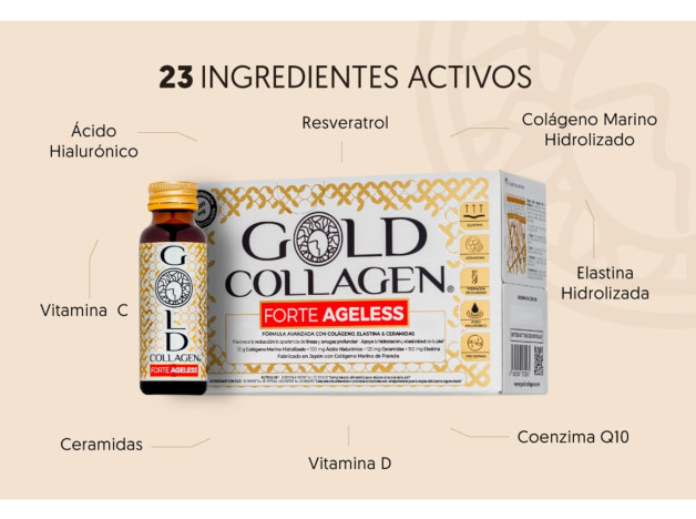 Gold Collagen Forte Ageless 10 Frascos 50 ml