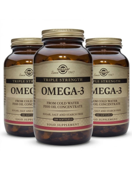 Solgar Omega 3 Triple Concentración Fish Oil 3x100 Cápsulas ¡Triplo!