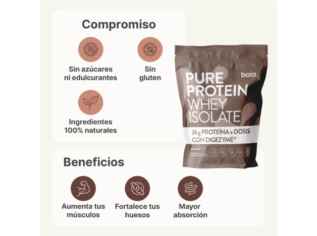 Baia Pure Protein Whey Isolate Cacao 750 g 25...
