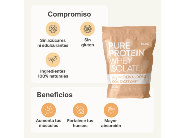 Baia Pure Protein Whey Isolate Vainilla 750 g...