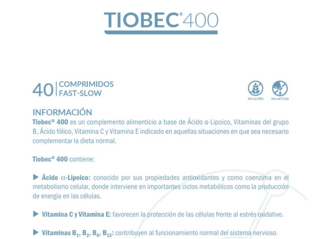 Tiobec 400 40 Comprimidos Fast Slow