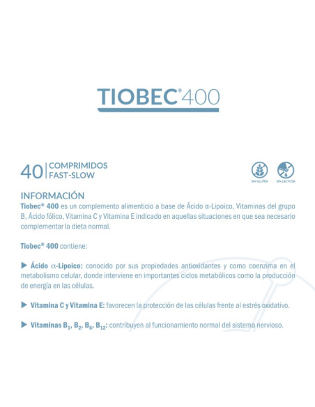 Tiobec 400 40 Comprimidos Fast Slow