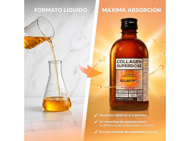 Collagen Superdose Solar Skin 300 ml Sabor...