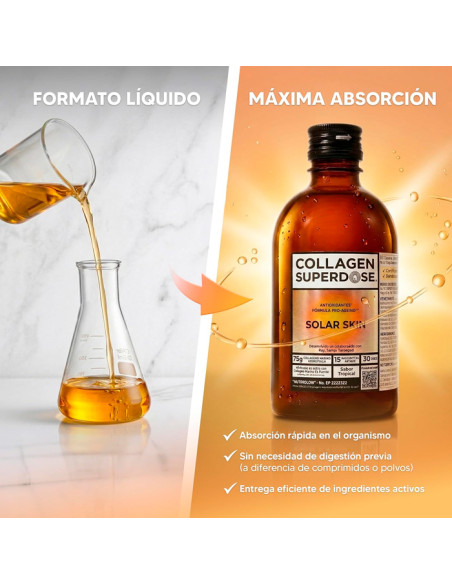 Collagen Superdose Solar Skin 300 ml Sabor Tropical