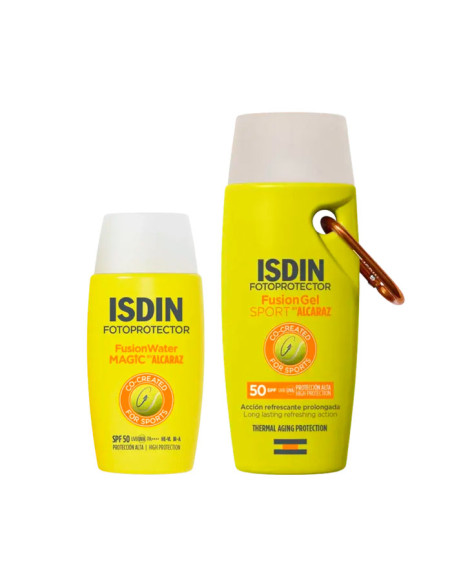 Solar ISDIN Pack Sport Alcaraz Fusion Water Cara Magic SPF50 50 Ml+ Fusion Gel Sport Cuerpo SPF50 100 ml