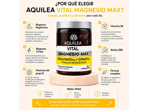 Aquilea Vitals Magnesio Max Bisgli + Citarto...