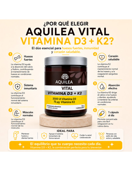 Aquilea Vitals Vitamina D3 + K2 90 Caps