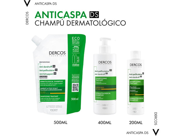 Vichy Dercos Anticaspa Champu C.Seco 390 ml