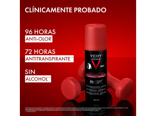Vichy Clinical Control 96h Homme Antitranspirante Spray 125 ml