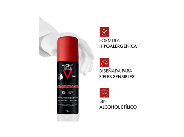 Vichy Clinical Control 96h Homme Antitranspirante Spray 125 ml