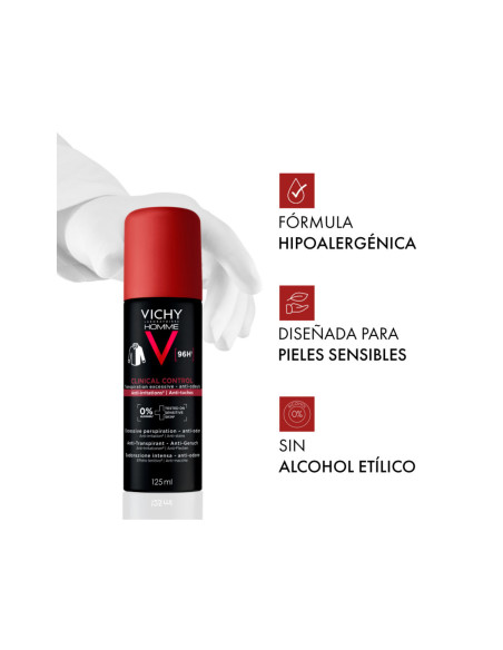Vichy Clinical Control 96h Homme Antitranspirante Spray 125 ml