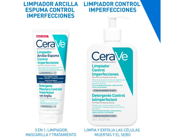 CeraVe Limpiador Arcilla-Espuma Control Imperfecciones 118 ml