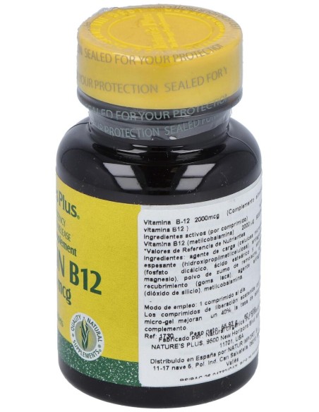 Nature'S Plus Vitamina B12 2000Mcg 60Comp